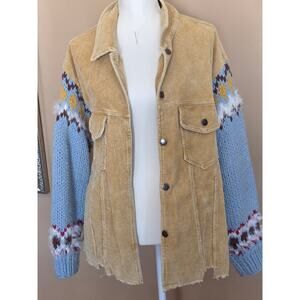 POL Corduroy Sweater woman's jacket Boho Chic Western